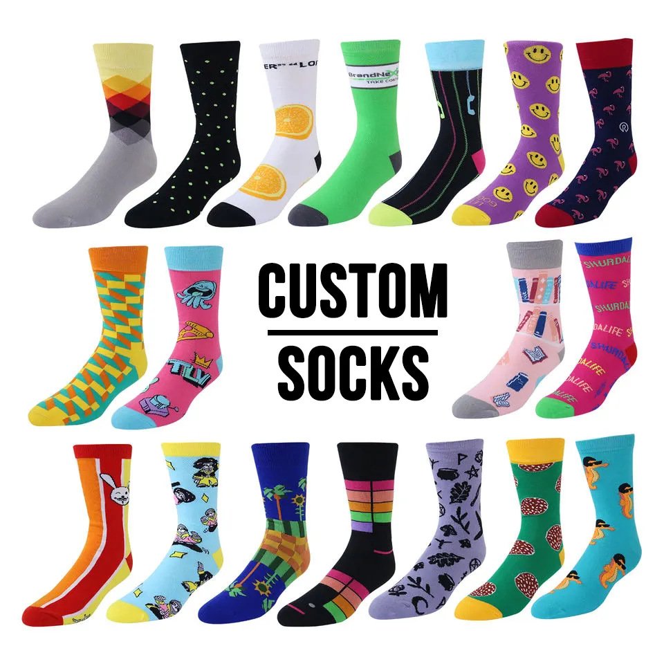 Custom logo socks knitted for a brand